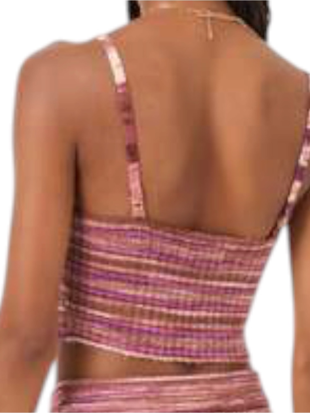 L*Space Demi Crop Tank Top Sundown Space Dye Knit NWT Medium Strappy Scoop VNeck - Picture 2 of 11